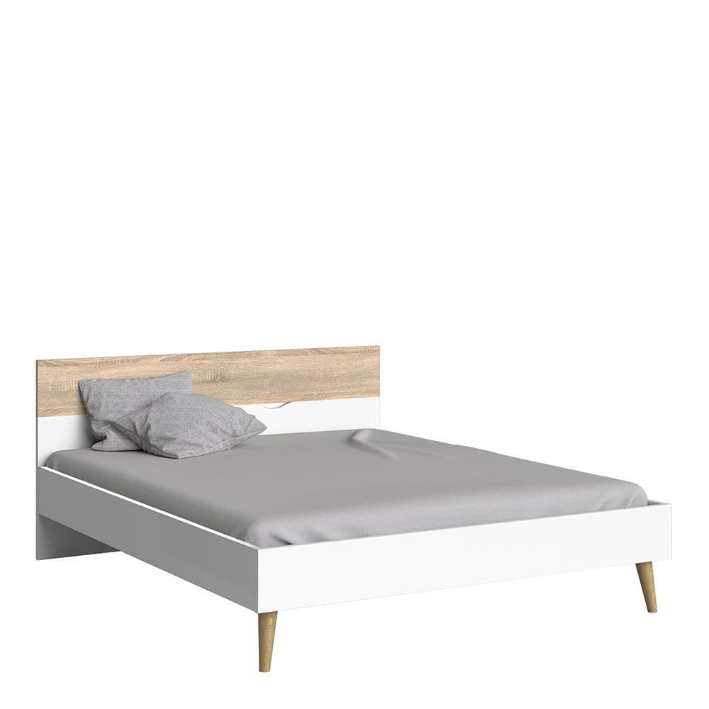 Freja Oslo Euro King Bed (160 x 200) in White and Oak